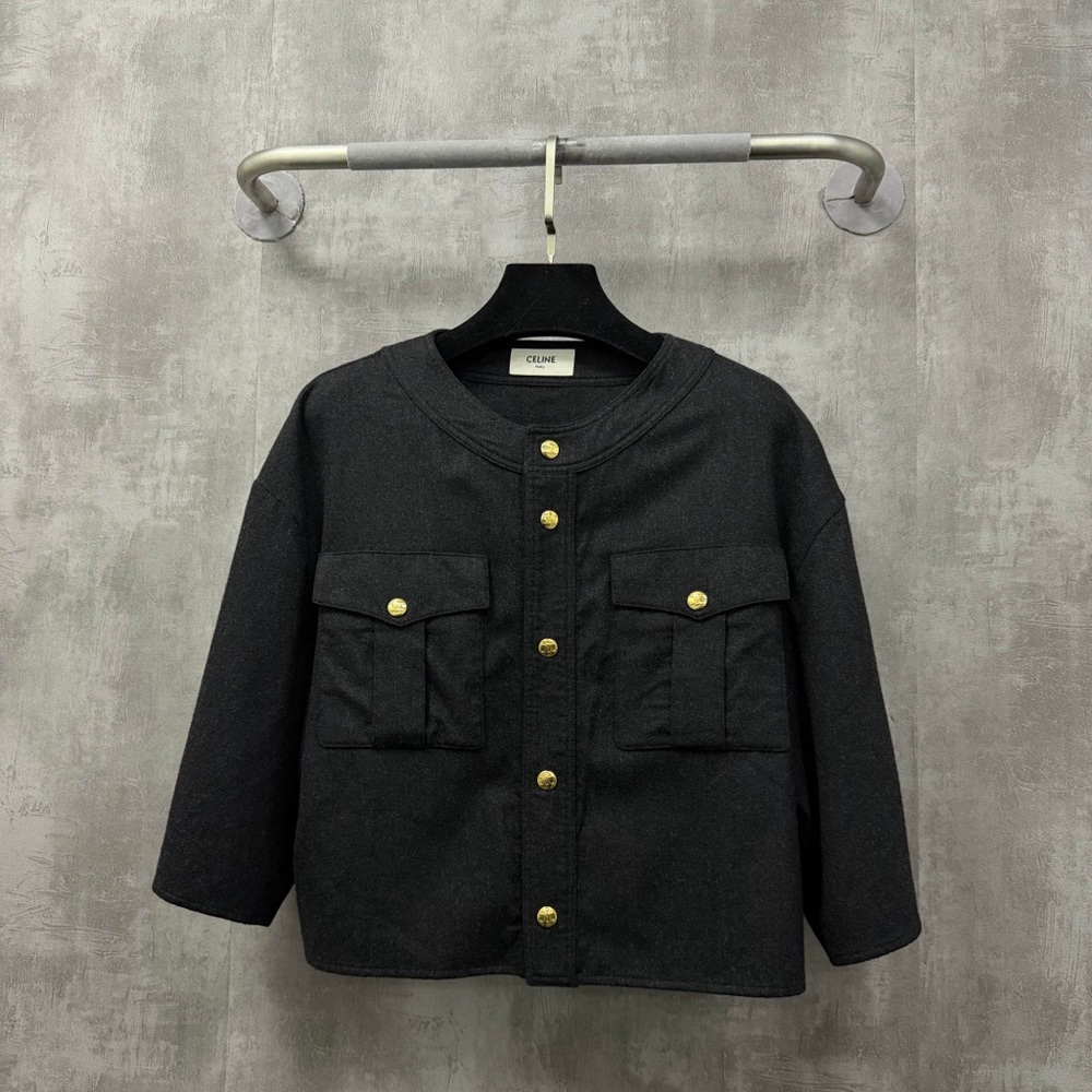 authentic Celine Black Jacket with Gold Buttons